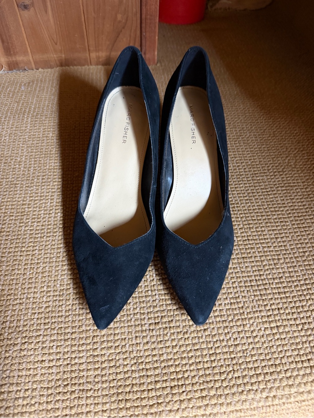 Marc Fisher Black Suede Pointed Toe Pumps